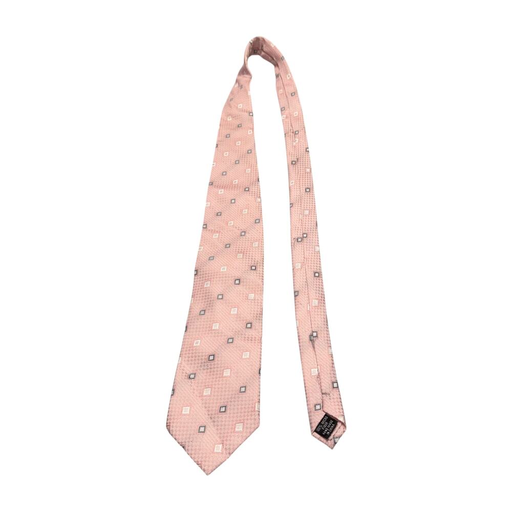 Milani Collezioni Pink Geometric Square Microfiber Necktie 57in - Picture 4 of 6